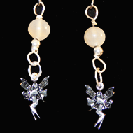 Pewter fairies with moonstone earrings