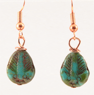 Ceramic troglodyte pure copper earrings